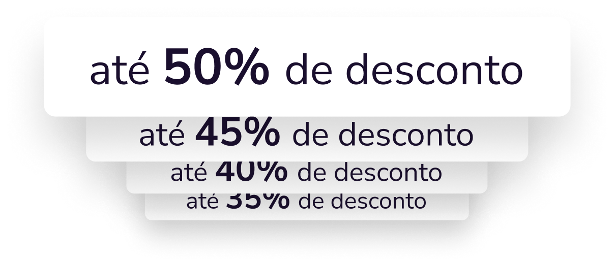 Até 50% de desconto